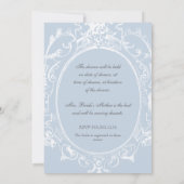 Baroque Peacock Brautparty Einladung - Blau (Rückseite)