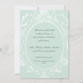 Baroque Peacock Brautparty Einladung - Blue Green (Rückseite)
