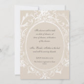 Baroque Peacock Brautparty Einladung - Mocha Tan (Rückseite)