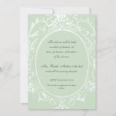 Baroque Peacock Brautparty Einladung - Spring Gree (Rückseite)