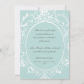 Baroque Peacock Brautparty Einladung, Wasserpark C Einladung (Rückseite)