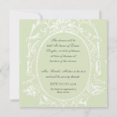 Baroque Peacock Brautparty Einladung, Wasserpark C Einladung (Rückseite)