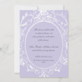 Baroque Peacock Brautparty Einladung zur Lavendel (Rückseite)