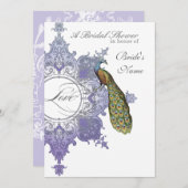Baroque Peacock Brautparty Einladung zur Lavendel (Vorne/Hinten)