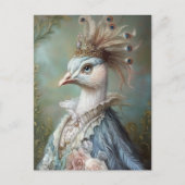 Baroque Peacock Royal Portrait Design Postkarte (Vorderseite)