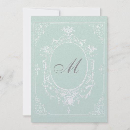 Baroque Peacock Save the Date einladen (Rückseite)