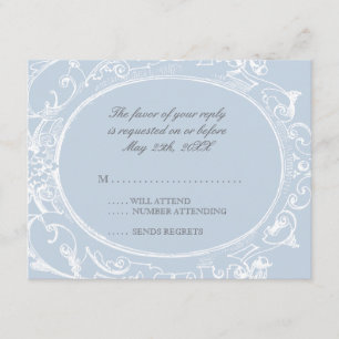 Baroque Peacock UAWG Response Card - Blau RSVP Karte