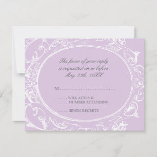 Baroque Peacock UAWG Response Card - Lila RSVP Karte