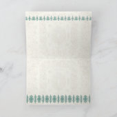 Baroque Peacock Wedding Danke Hinweis - Aqua Blue (Innenseite)