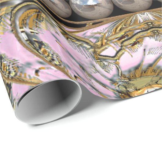 Baroque Pearly Elegante Romantisch Geschenkpapier (Rolleneckpunkt)