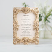 Baroque QR Code Details Wedding Enclosure Card Einladung (Stehend Vorderseite)