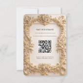 Baroque QR Code Details Wedding Enclosure Card Einladung (Rückseite)