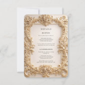 Baroque QR Code Details Wedding Enclosure Card Einladung (Vorderseite)