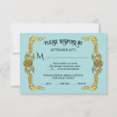 Baroque Regency Imitats Gold Blue UAWG Response Ca Einladung (Vorderseite)