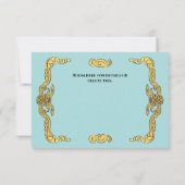 Baroque Regency Imitats Gold Blue UAWG Response Ca Einladung (Rückseite)