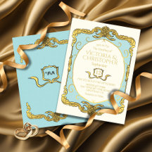 Baroque Regency Imitats Gold Blue Wedding