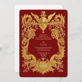 Baroque Rococo Color Cartouche Wedding Einladung (Vorne/Hinten)