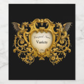 Baroque Rococo Dragon Cartouche Weinetikett (Einzelnes Label)
