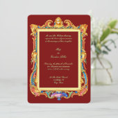 Baroque Rococo Rocaille Louis XV Frame Wedding Einladung (Stehend Vorderseite)