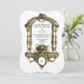 Baroque Rococo Style Color Floral Pergola Wedding Einladung (Stehend Vorderseite)