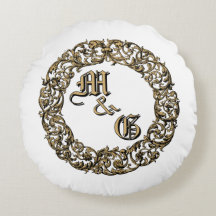 Baroque Rokoko Cartouche Monogramme Hochzeitsringe