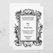 Baroque Rokoko Cherubs Frucht Blumenrahmen Border Einladung (Vorne/Hinten)