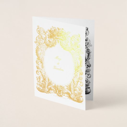 Baroque Rokoko Hochzeitsvorlage Folienkarte (Vorderseite)