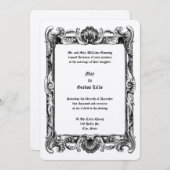 Baroque Rokoko Rocaille Frame Wedding Einladung (Vorne/Hinten)
