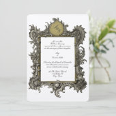 Baroque Rokoko Style Rahmen Viktorianische Zeitalt Einladung (Stehend Vorderseite)