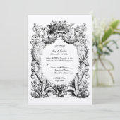 Baroque Rokoko Wedding RSVP-Vorlage Einladung (Stehend Vorderseite)