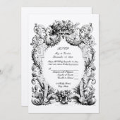 Baroque Rokoko Wedding RSVP-Vorlage Einladung (Vorne/Hinten)