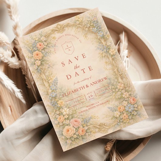 Baroque Rose Garden Wedding Save The Date