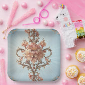 Baroque Rose Paper Plate Pappteller (Party)