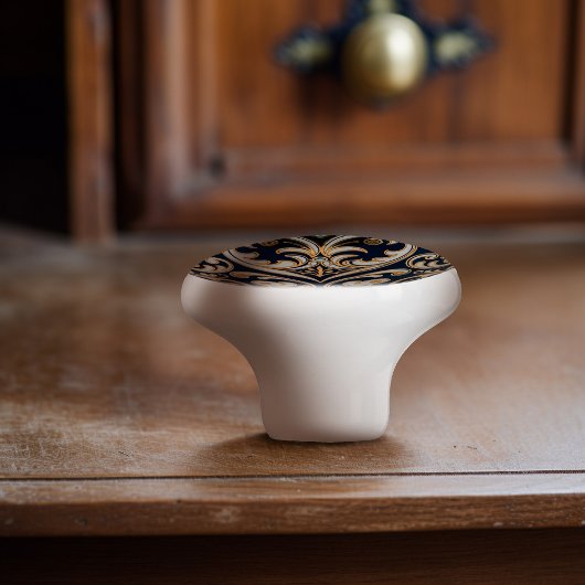 Baroque Royal Midnight Keramik Knoblauch Pull Keramikknauf