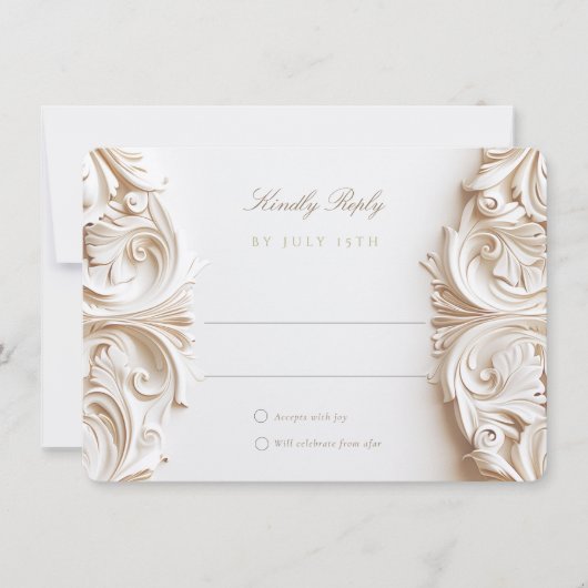 Baroque RSVP Card for Wedding Einladung (Vorderseite)