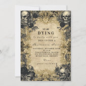 Baroque Skull Gothic Halloween Soirée Einladung (Vorderseite)
