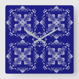 Baroque style pattern.Christmas motif. Quadratische Wanduhr