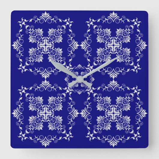 Baroque style pattern.Christmas motif. Quadratische Wanduhr (Vorderseite)