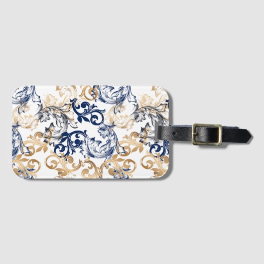 Baroque-Style Retro Classic Pattern  Gepäckanhänger (Vorderseite (Horizontal))