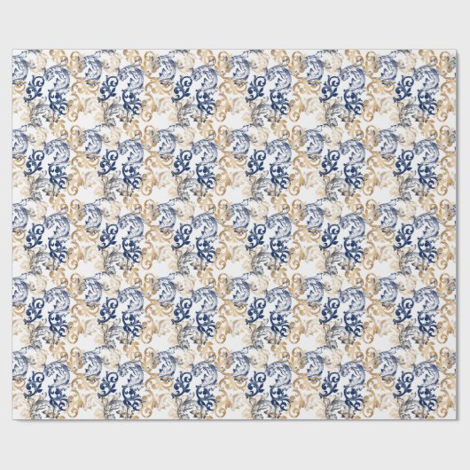 Baroque-Style Retro Classic Pattern  Geschenkpapier (Flach)