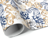 Baroque-Style Retro Classic Pattern  Geschenkpapier (Rolleneckpunkt)