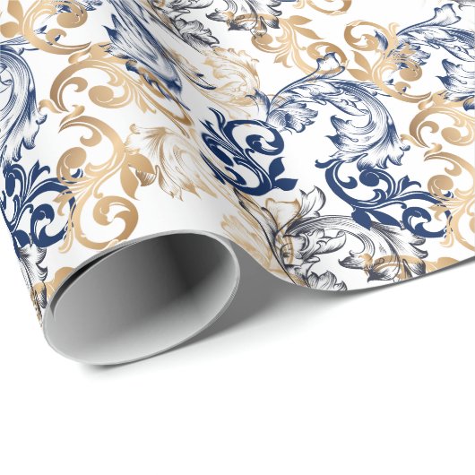 Baroque-Style Retro Classic Pattern  Geschenkpapier (Rolleneckpunkt)
