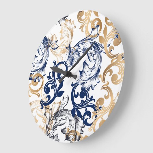 Baroque-Style Retro Classic Pattern Große Wanduhr (Winkel)