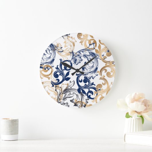 Baroque-Style Retro Classic Pattern  Große Wanduhr (Zuhause)