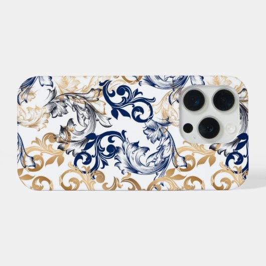 Baroque-Style Retro Classic Pattern  iPhone Hülle (Rückseite (Horizontal))