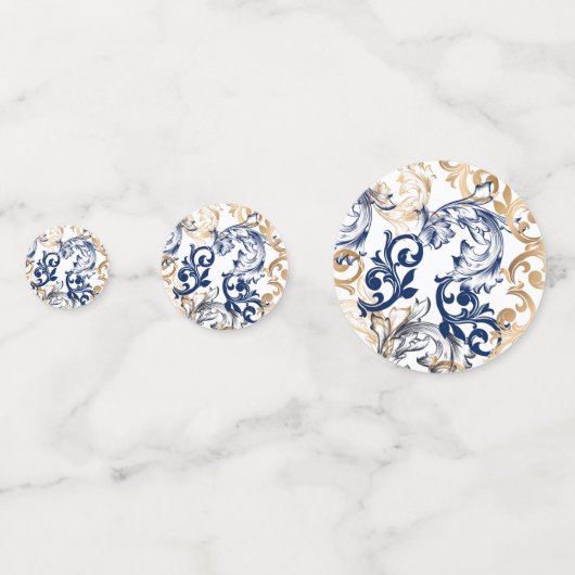 Baroque-Style Retro Classic Pattern Konfetti (Rückseiten)