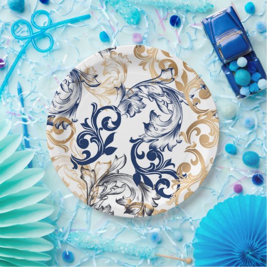 Baroque-Style Retro Classic Pattern  Pappteller (Party)