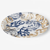 Baroque-Style Retro Classic Pattern  Pappteller (Schrägansicht)