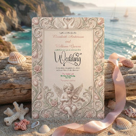 Baroque Swan & Cherub Wedding Invitation. Einladung