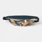 Baroque Swirl Pattern in Blue & Gold Bauchtasche (Vorderseite)